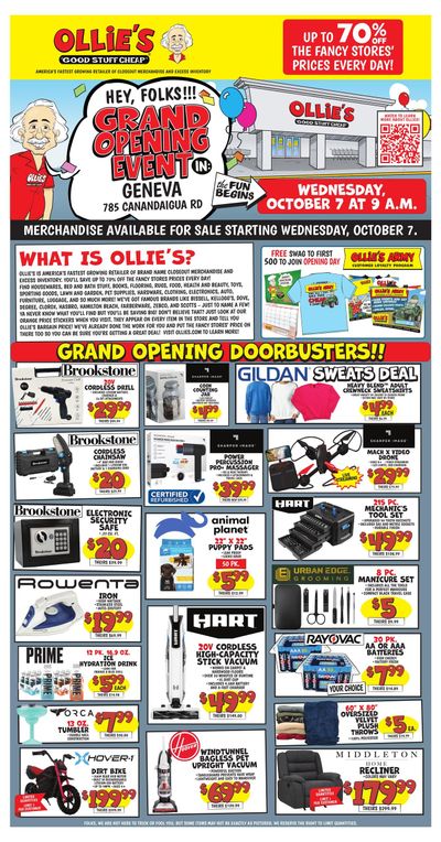 Ollie's Bargain Outlet Geneva, NY Grand Opening Weekly Ad October 7 - 26, 2026