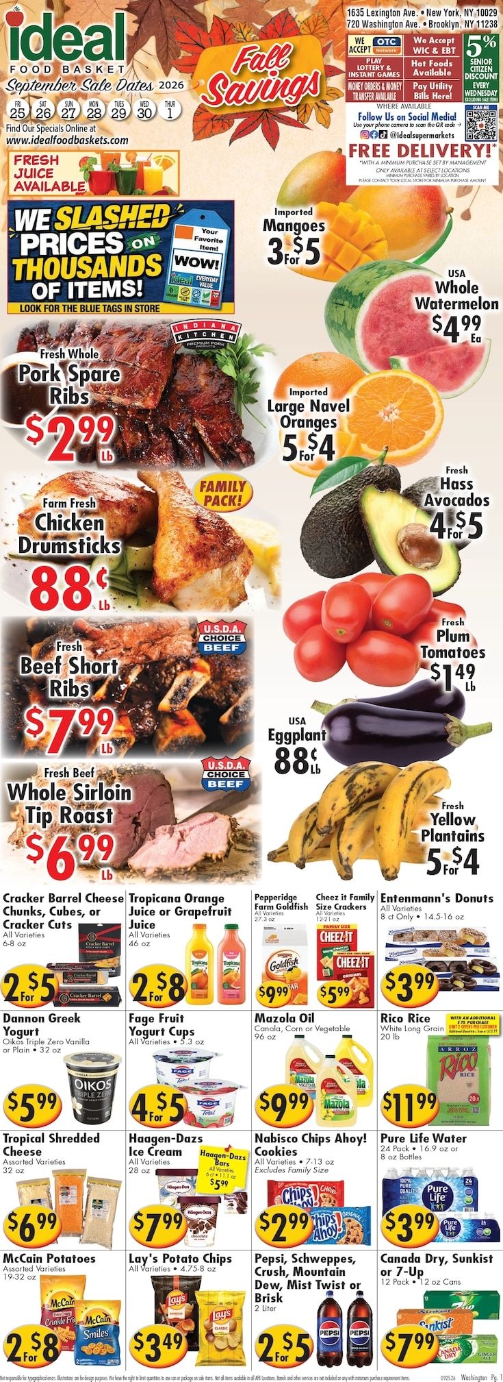 Ideal Food Basket (Brooklyn and New York, NY) Weekly Ad September 25 - October 1, 2026