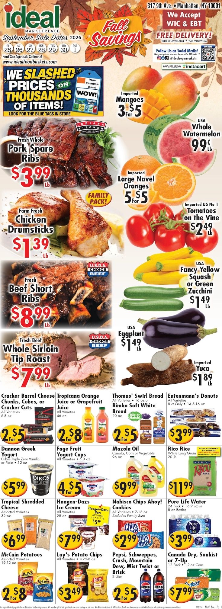 Ideal Food Basket (New York, NY) Weekly Ad September 25 - October 1, 2026