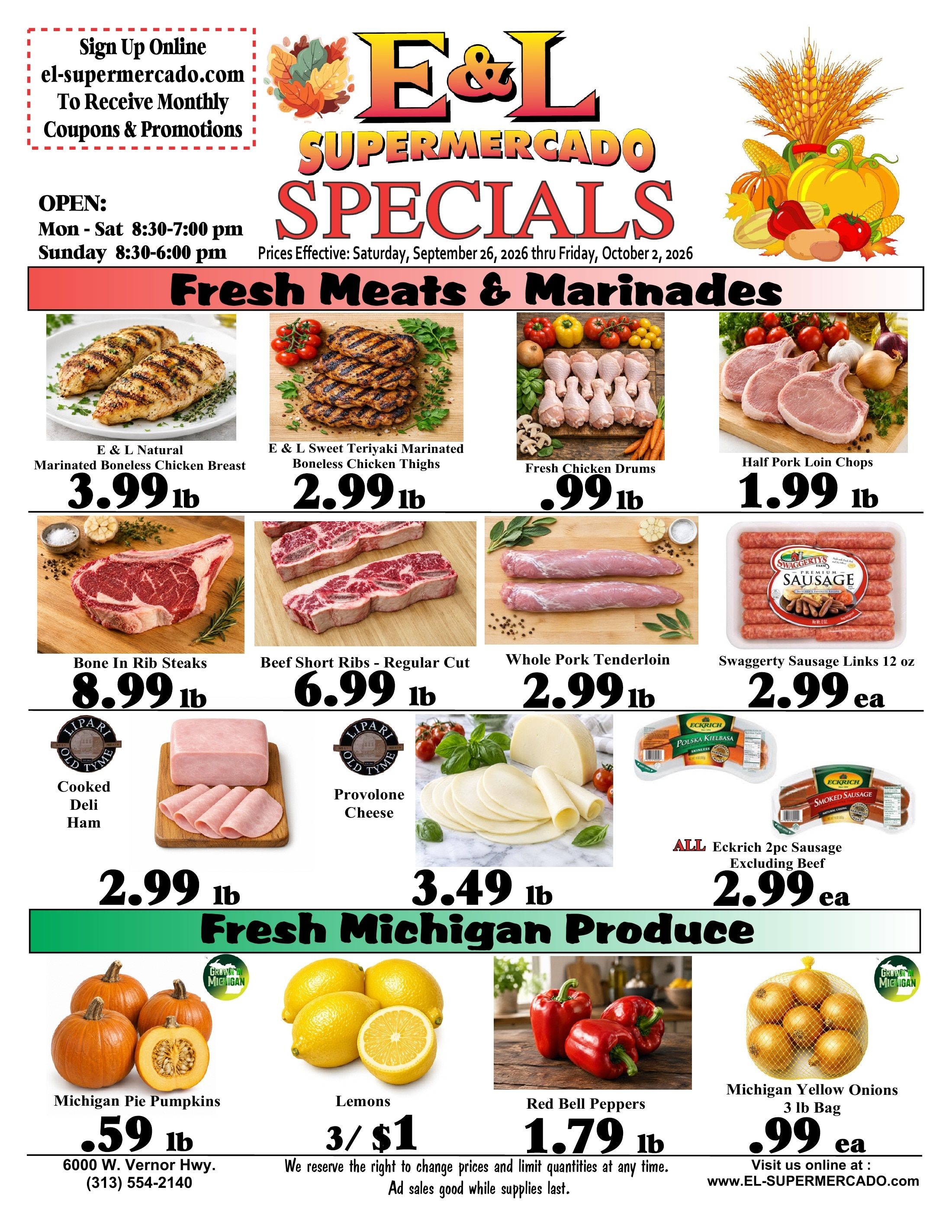 E & L Supermercado Weekly Ad September 26 - October 2, 2026