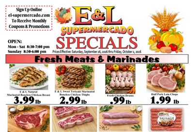 E & L Supermercado Weekly Ad September 26 - October 2, 2026
