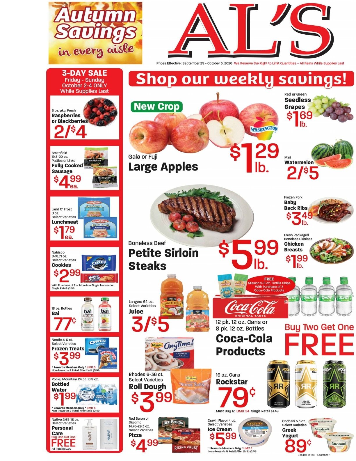 Al's Foodtown Weekly Ad September 29 - October 5, 2026