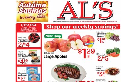 Al's Foodtown Weekly Ad September 29 - October 5, 2026