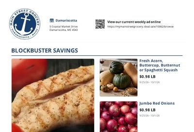 Main Street Grocery Weekly Ad September 25 - October 1, 2026