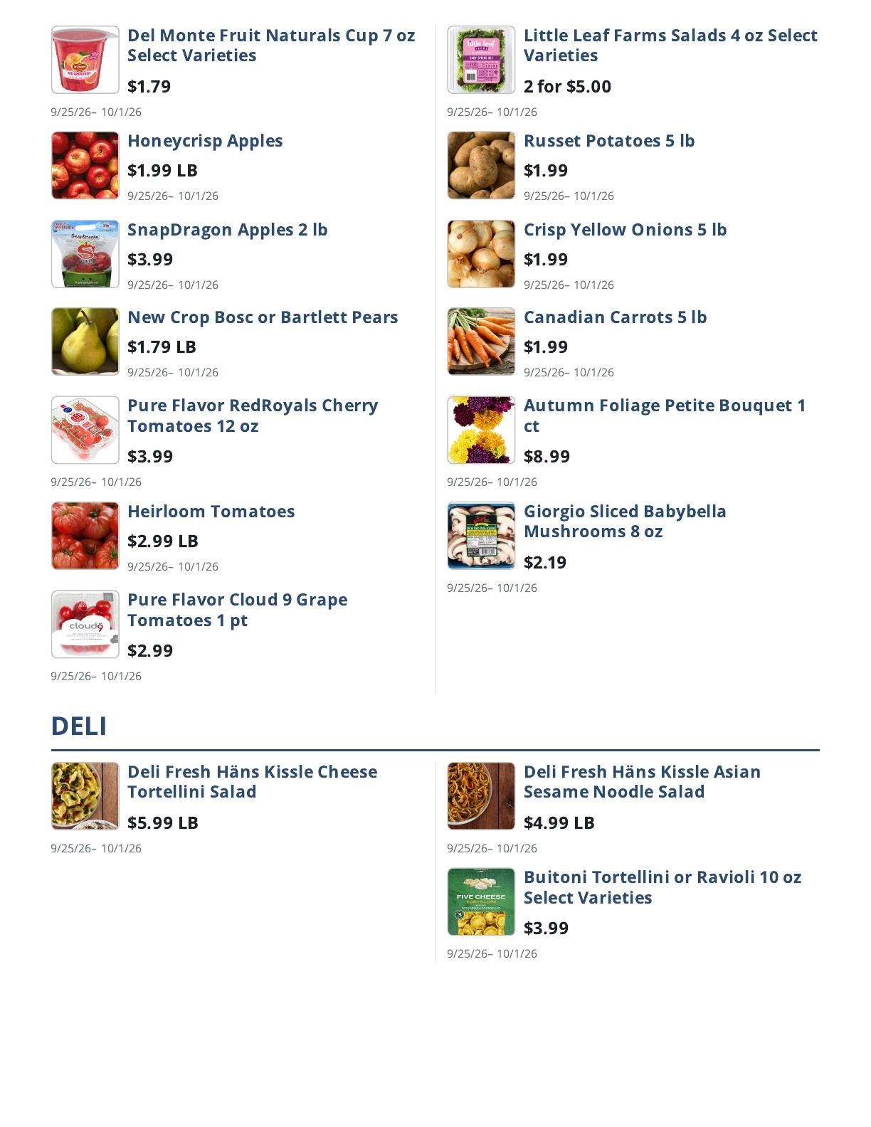 Main Street Grocery Weekly Ad September 25 - October 1, 2026