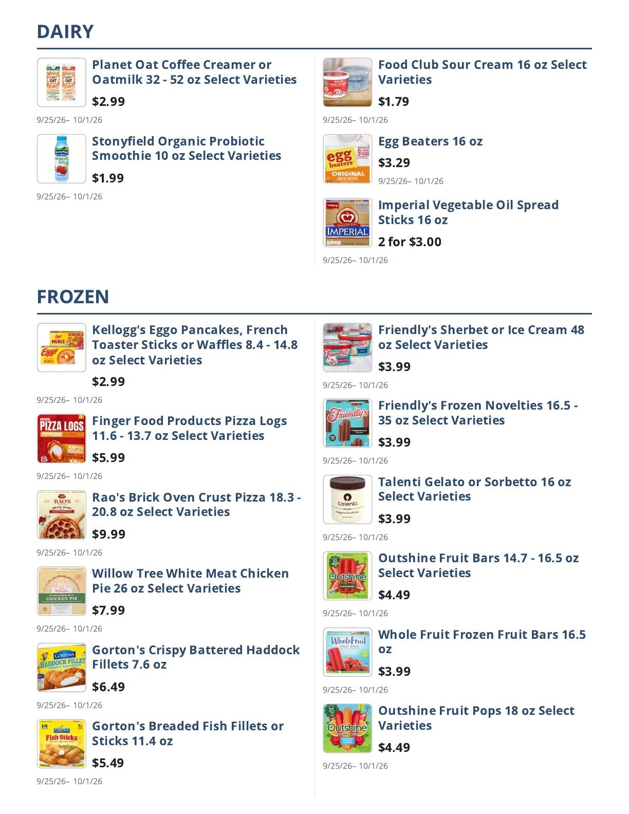 Main Street Grocery Weekly Ad September 25 - October 1, 2026