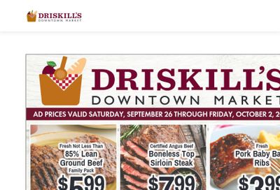Driskill's Foods (Chanhassen Area, MN) Weekly Ad September 27 - October 3, 2026