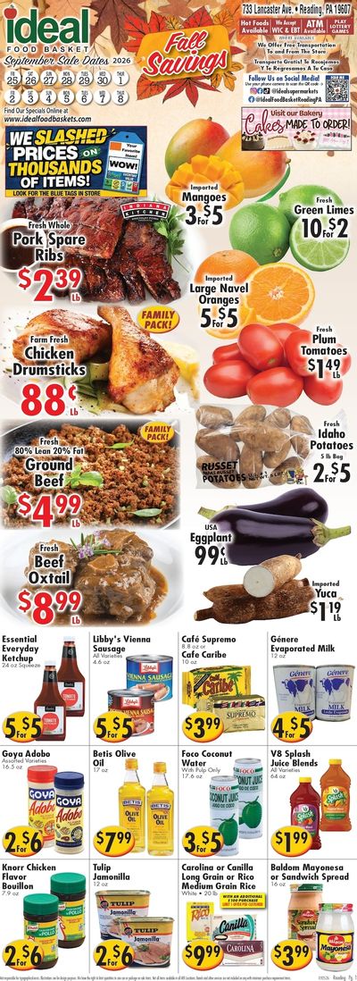 Ideal Food Basket (733 Lancaster Ave, Reading, PA) Weekly Ad October 2 - 8, 2026
