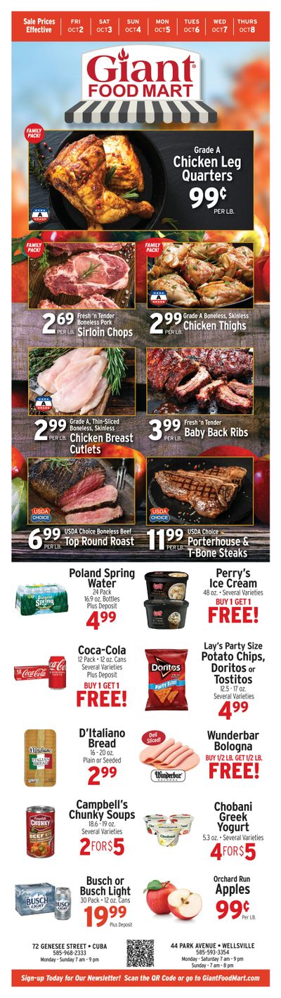 Giant Food Mart Weekly Ad October 2 - 8, 2026