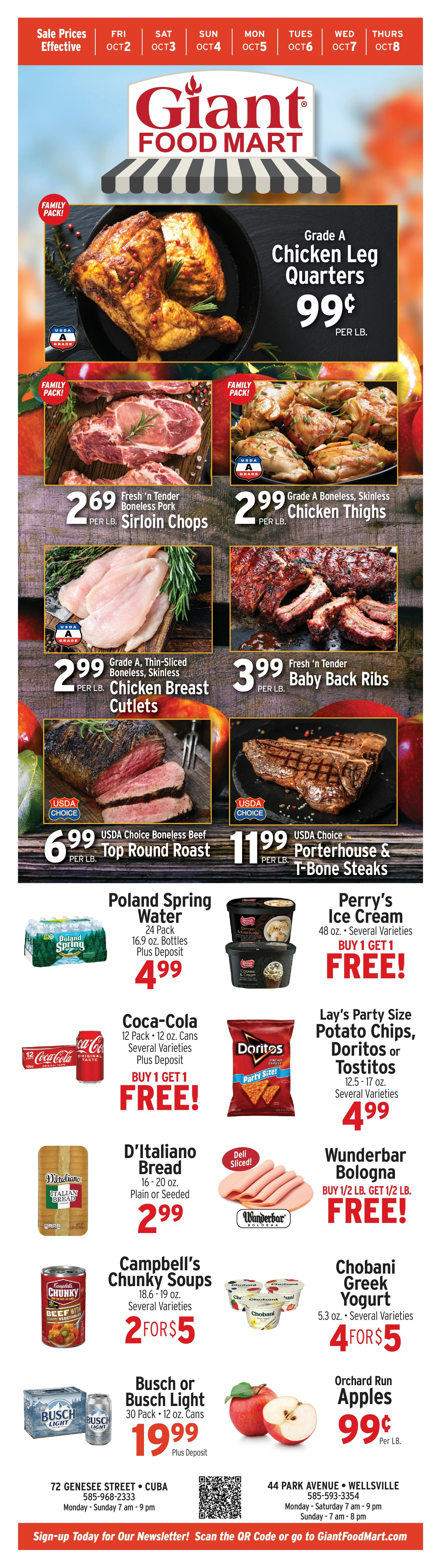 Giant Food Mart Weekly Ad October 2 - 8, 2026