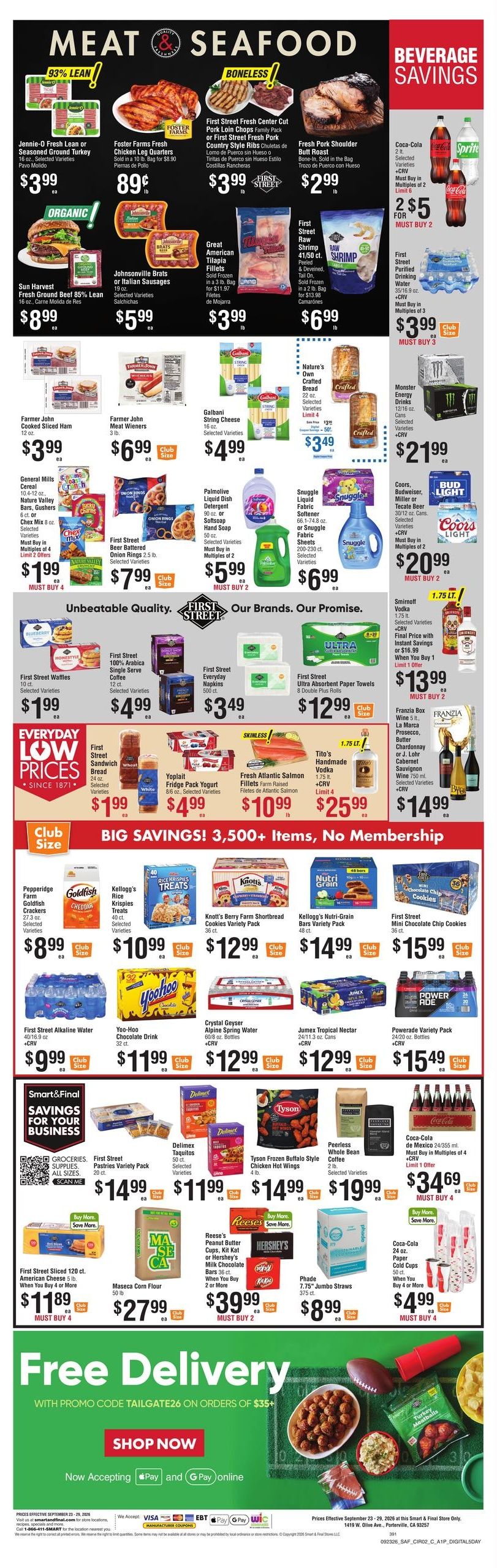 Smart & Final (Ducor Area, CA) Weekly Ad September 23 - 29, 2026