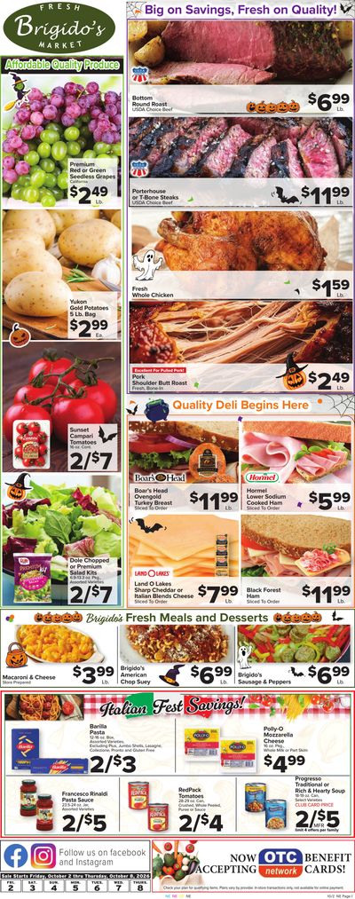 Brigido's Fresh Market Weekly Ad October 2 - 8, 2026