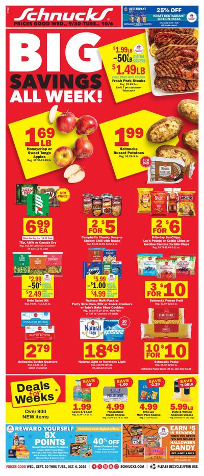 Schnucks (Simpson Area, IL) Weekly Print Weekly Ad September 30 - October 6, 2026