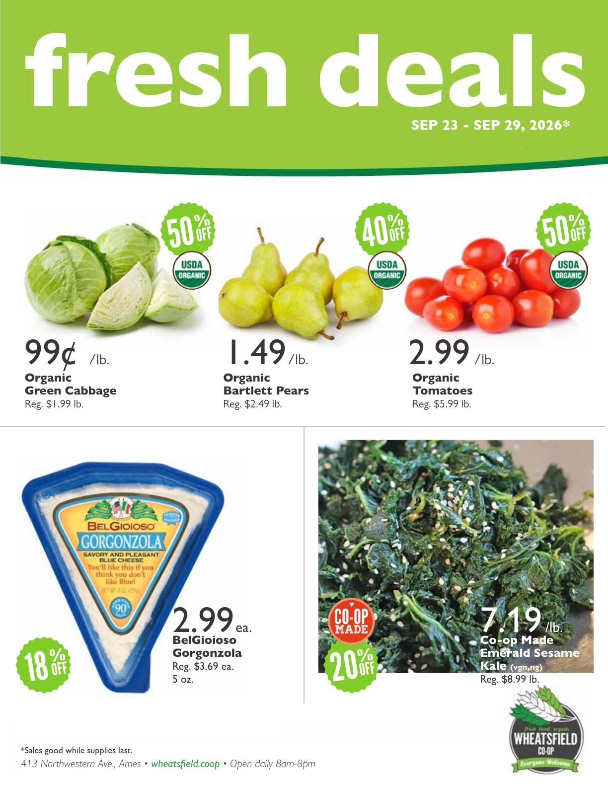 Wheatsfield Co-op Fresh Deals Weekly Ad September 23 - 29, 2026