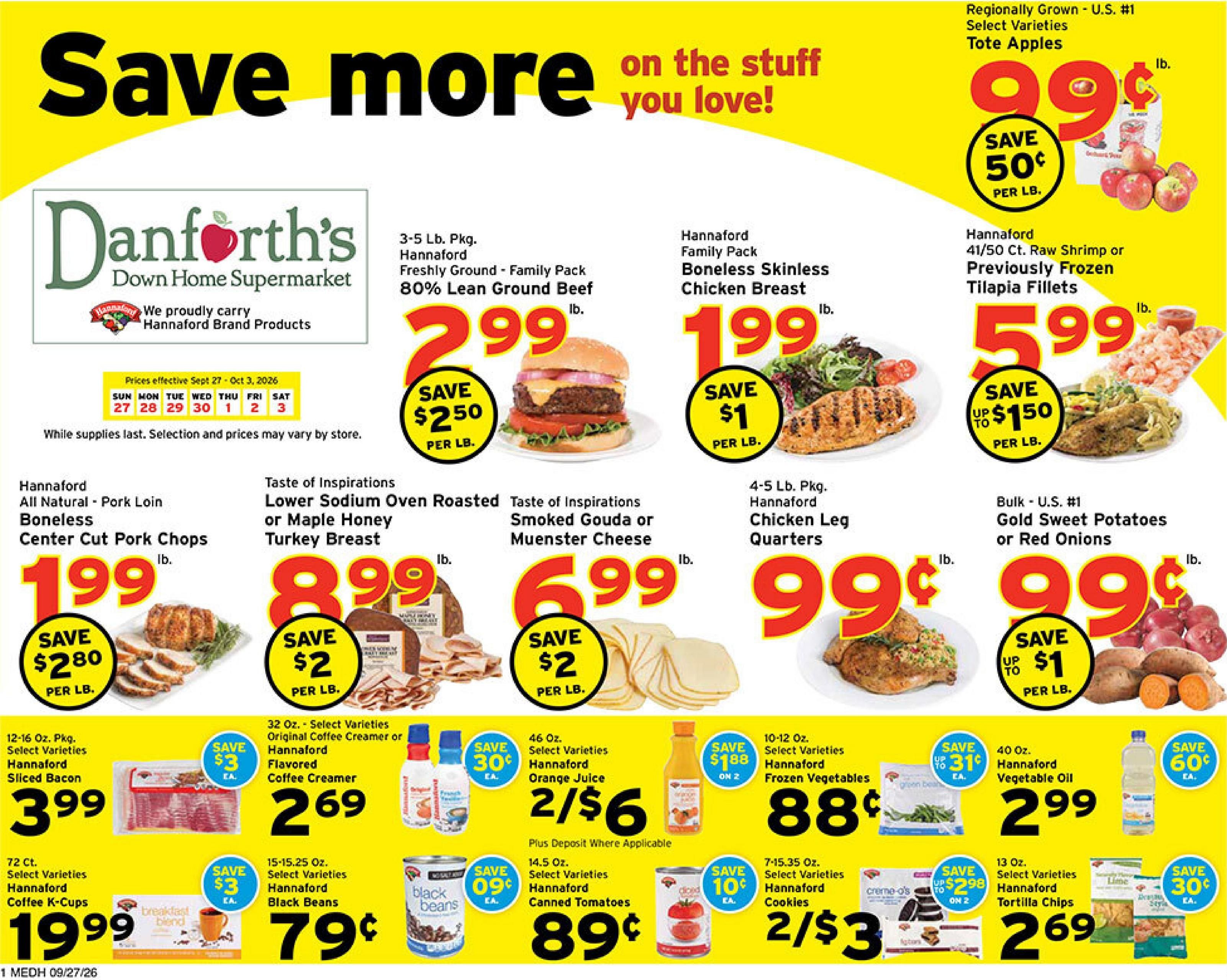 Danforth's Supermarket Weekly Ad September 27 - October 3, 2026