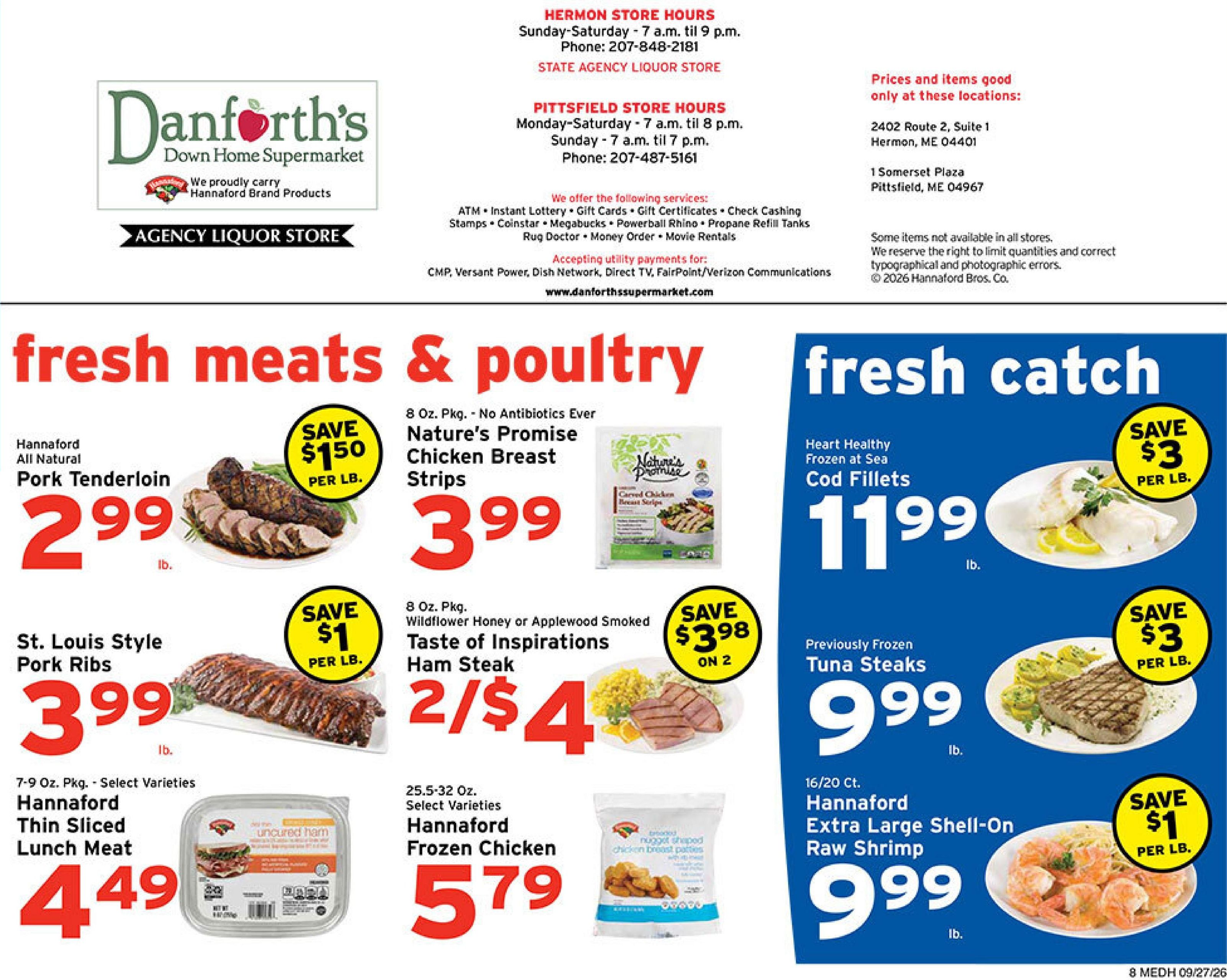Danforth's Supermarket Weekly Ad September 27 - October 3, 2026