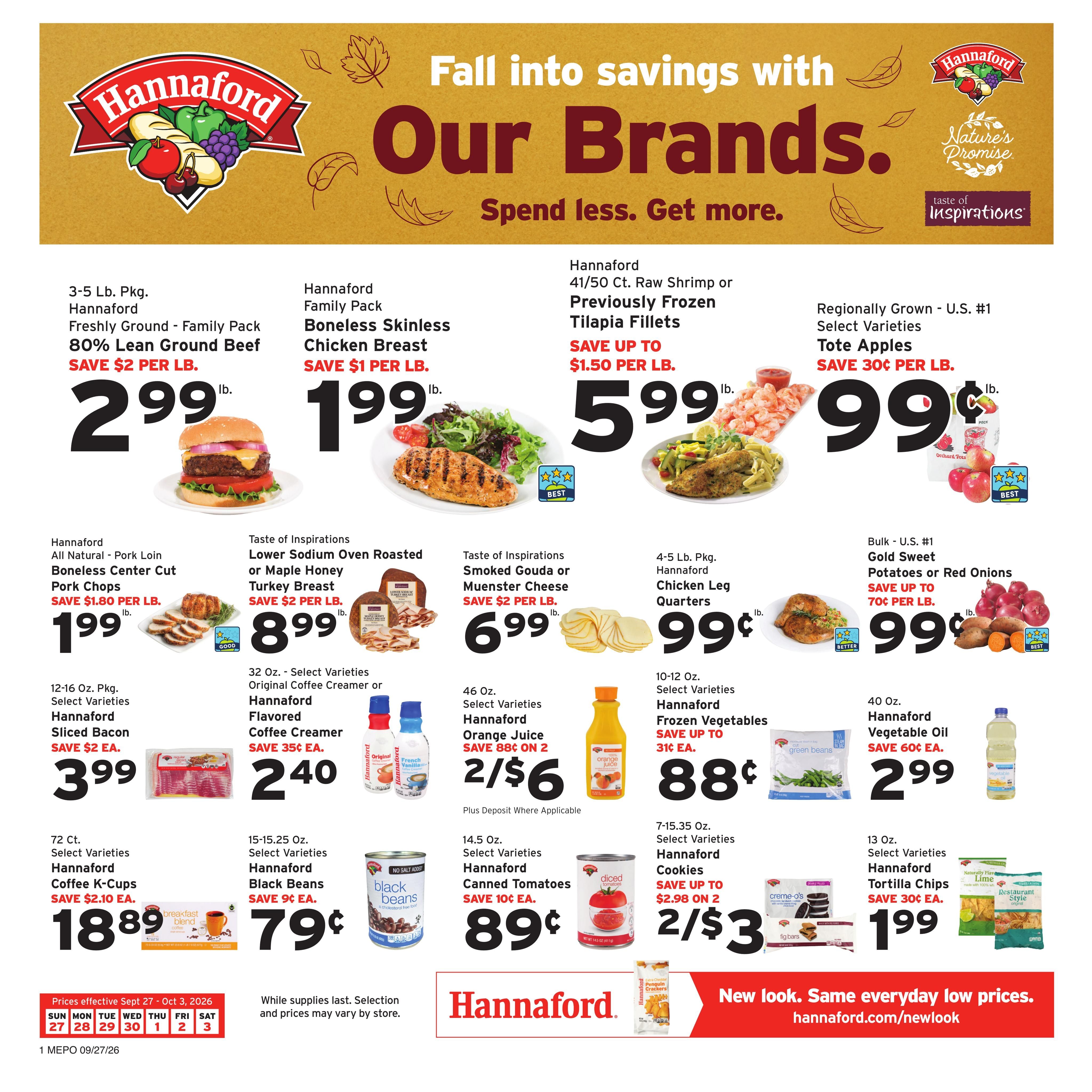 Hannaford (Portland Area, ME) Week 40 Weekly Ad September 27 - October 3, 2026