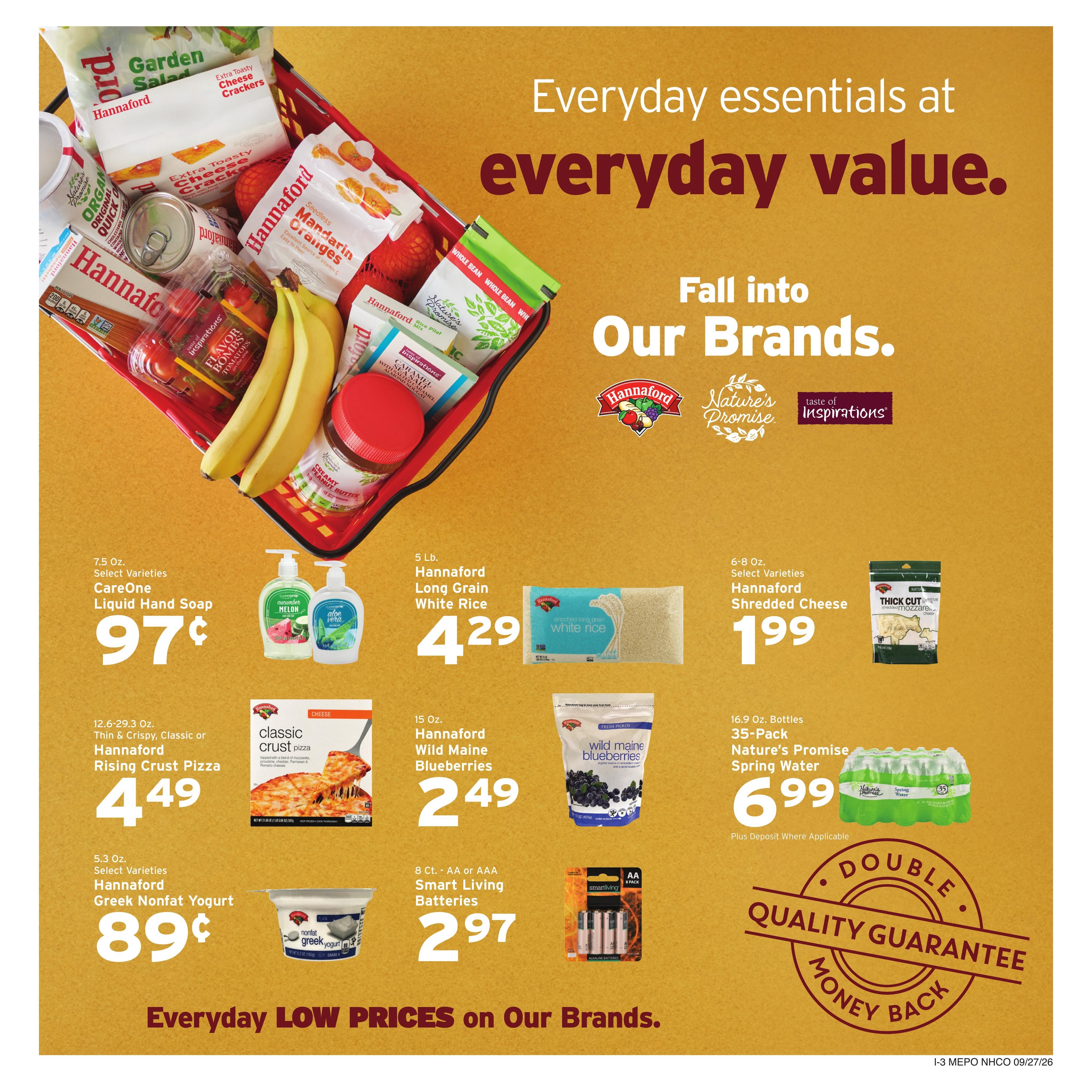 Hannaford (Portland Area, ME) Week 40 Weekly Ad September 27 - October 3, 2026