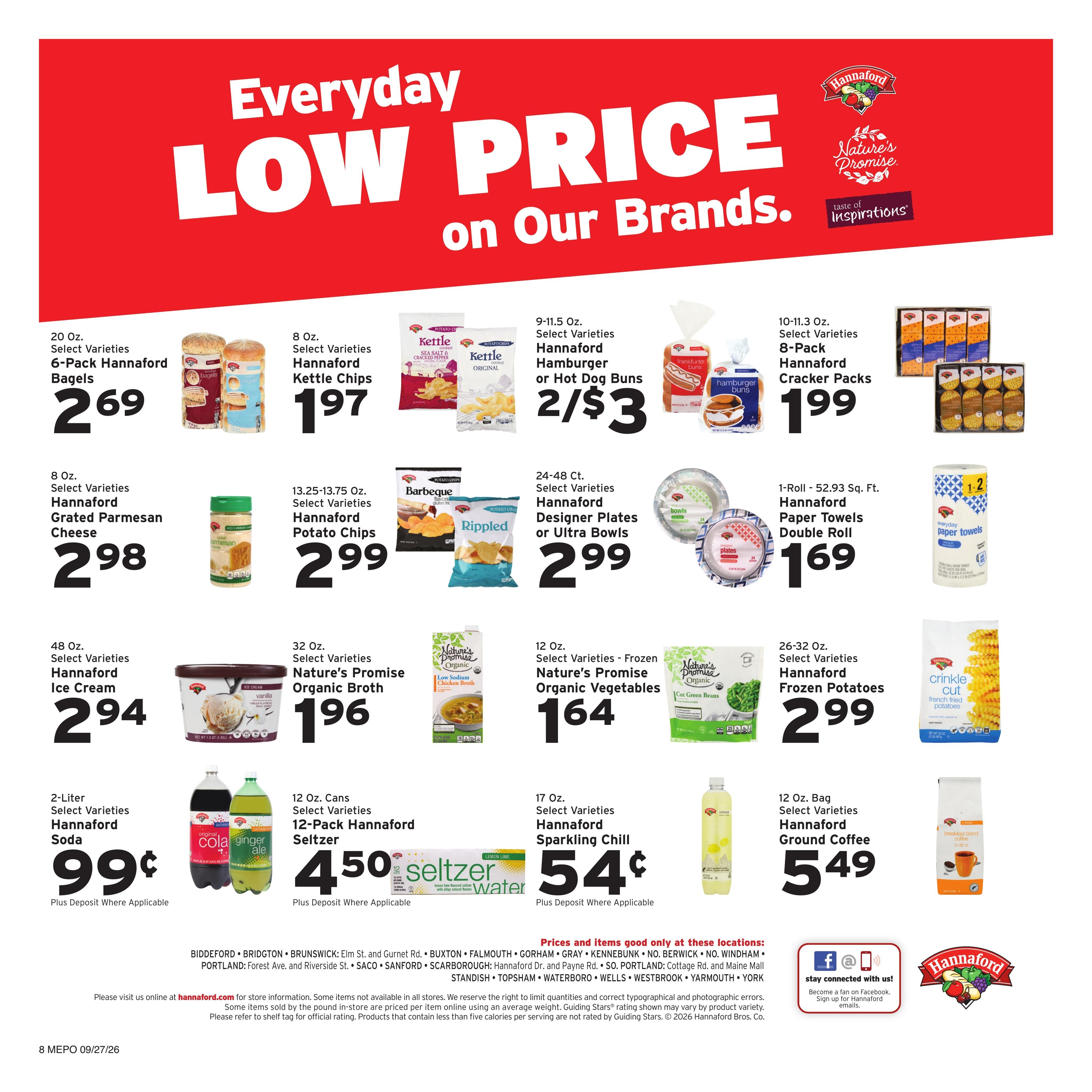 Hannaford (Portland Area, ME) Week 40 Weekly Ad September 27 - October 3, 2026