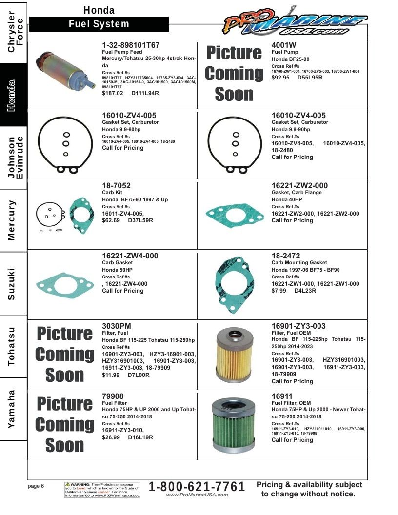 Pro Marine USA Outboard Parts Catalog Weekly Ad January 1 - December 31, 2026