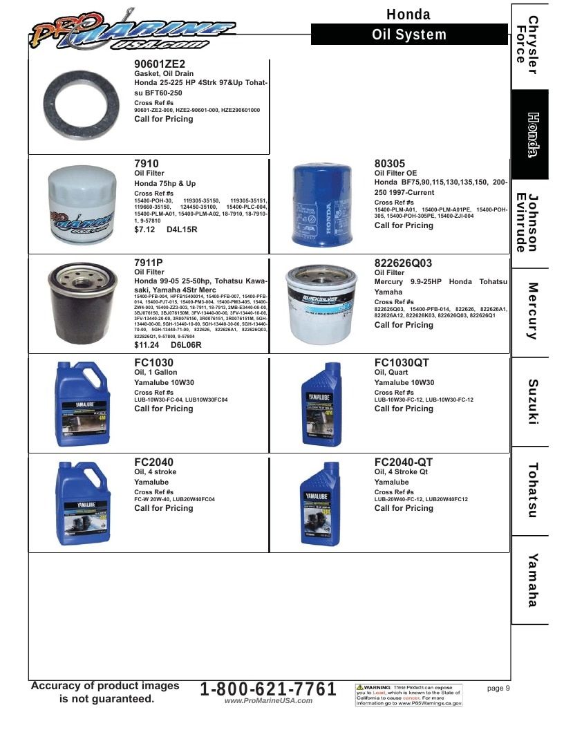 Pro Marine USA Outboard Parts Catalog Weekly Ad January 1 - December 31, 2026