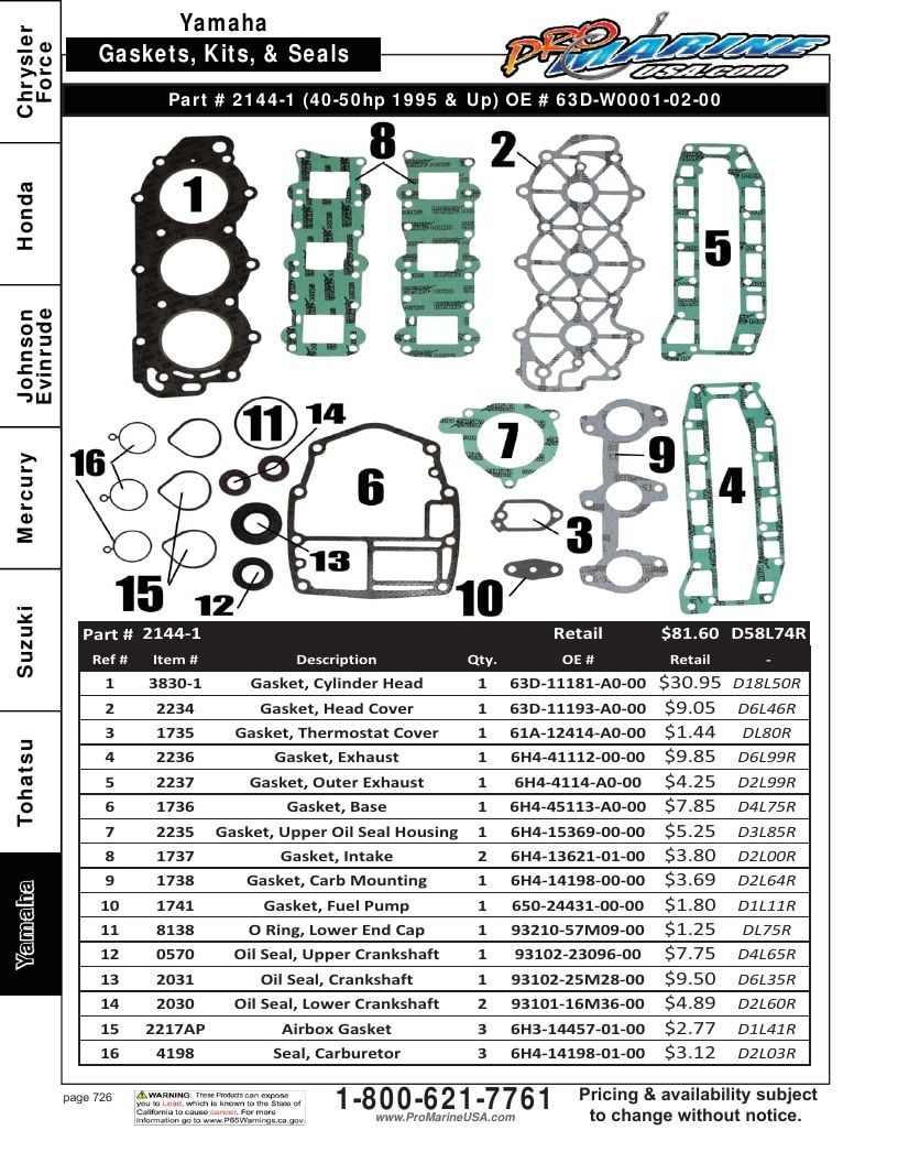 Pro Marine USA Outboard Parts Catalog Weekly Ad January 1 - December 31, 2026