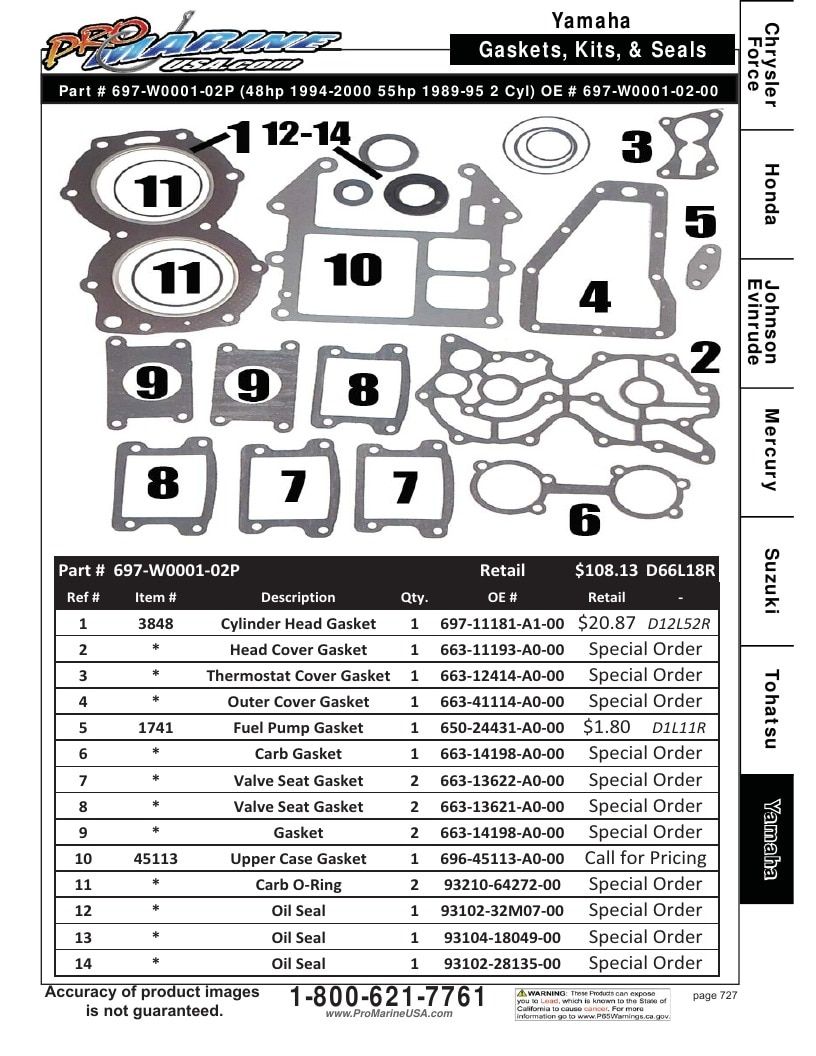 Pro Marine USA Outboard Parts Catalog Weekly Ad January 1 - December 31, 2026