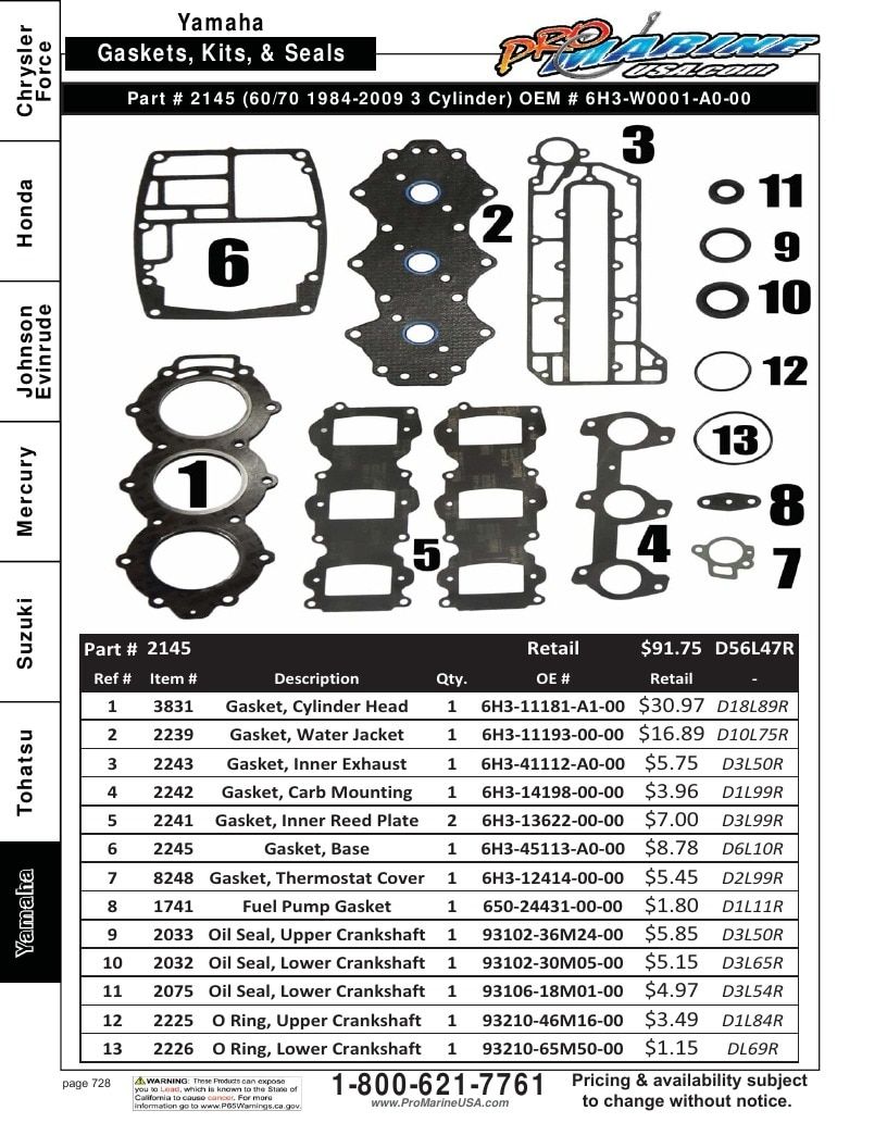 Pro Marine USA Outboard Parts Catalog Weekly Ad January 1 - December 31, 2026