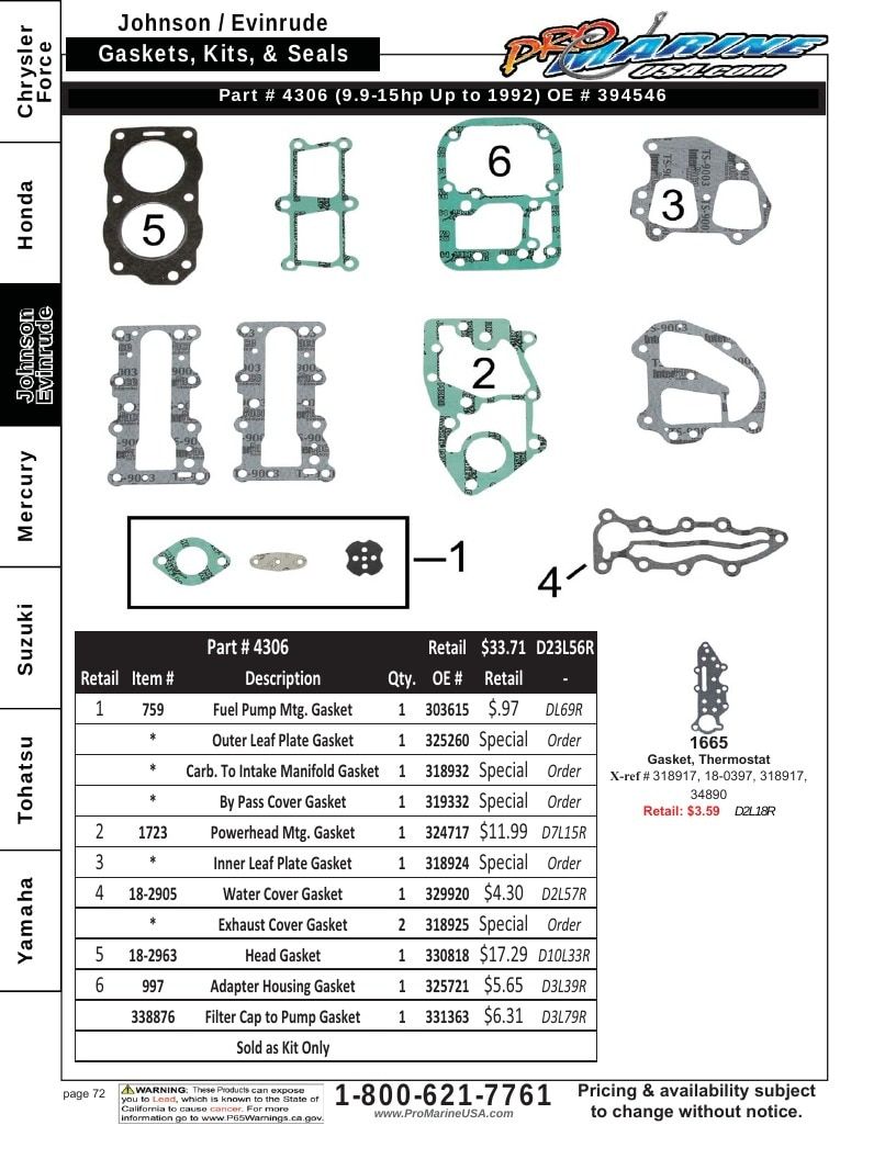 Pro Marine USA Outboard Parts Catalog Weekly Ad January 1 - December 31, 2026