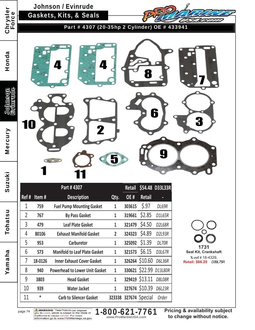 Pro Marine USA Outboard Parts Catalog Weekly Ad January 1 - December 31, 2026
