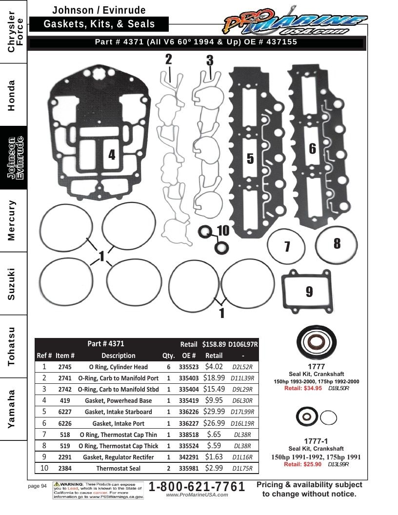 Pro Marine USA Outboard Parts Catalog Weekly Ad January 1 - December 31, 2026