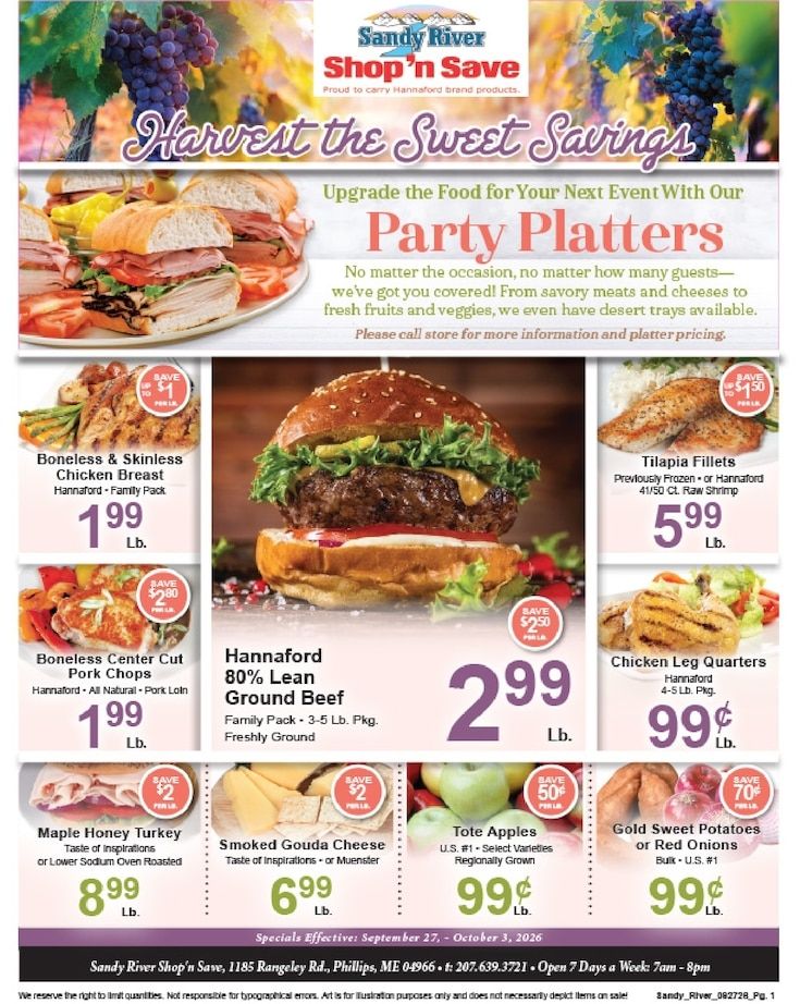 Sandy River Shop 'n Save Weekly Ad September 27 - October 3, 2026