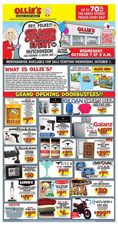 Ollie's Bargain Outlet Hutchinson, MN Grand Opening Weekly Ad October 7 - 26, 2026
