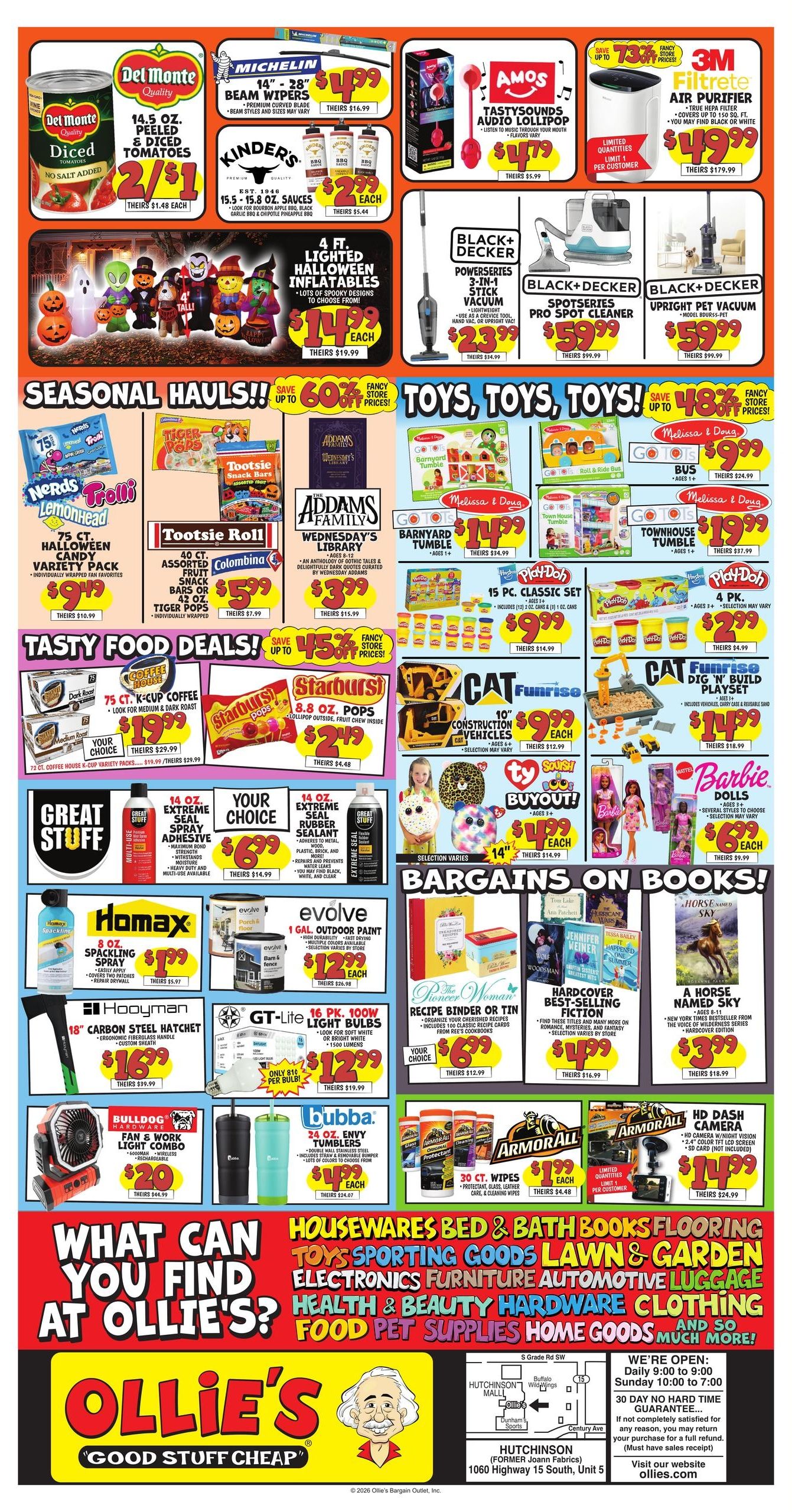 Ollie's Bargain Outlet Hutchinson, MN Grand Opening Weekly Ad October 7 - 26, 2026