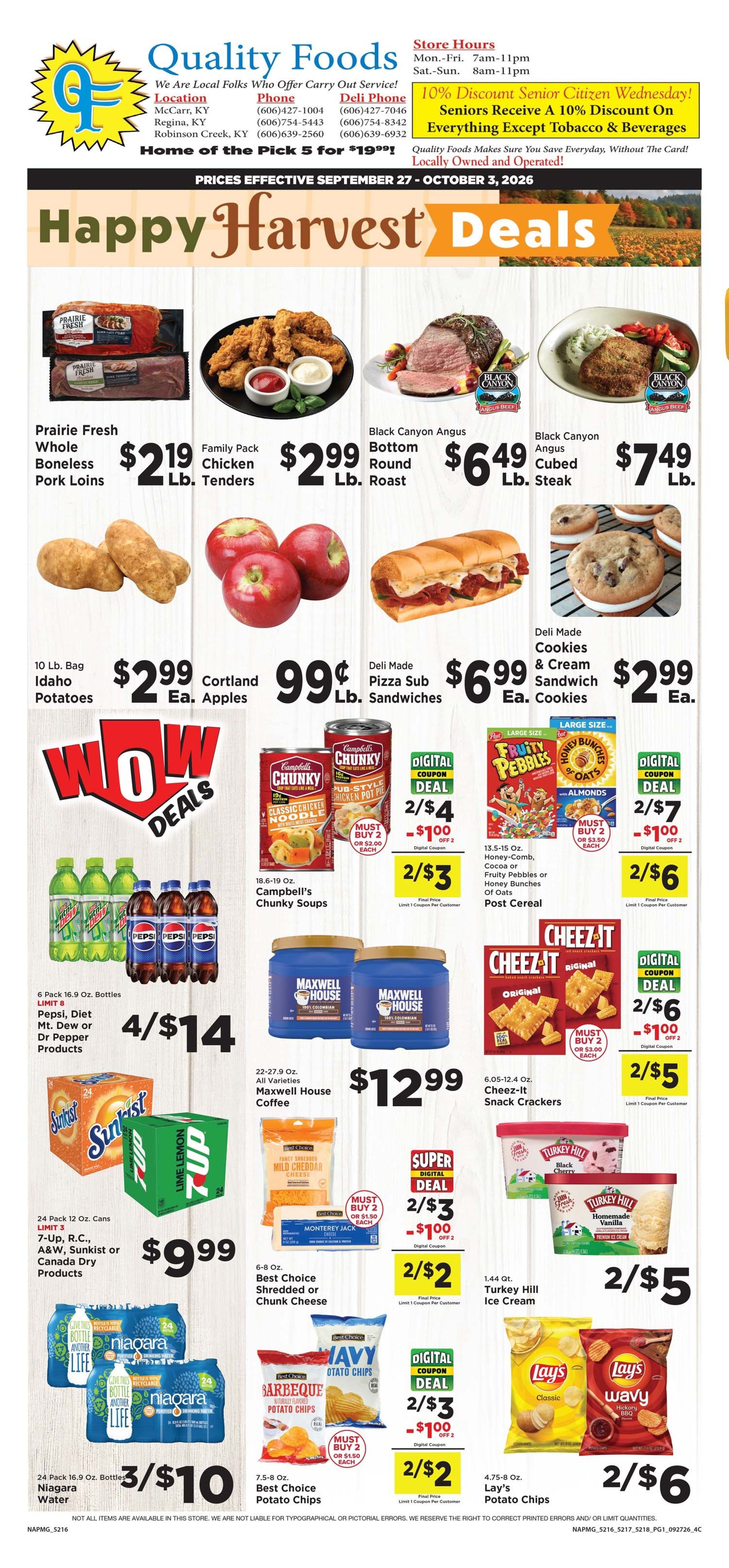 Quality Foods - Buskirk Happy Harvest Deals Weekly Ad September 27 - October 3, 2026