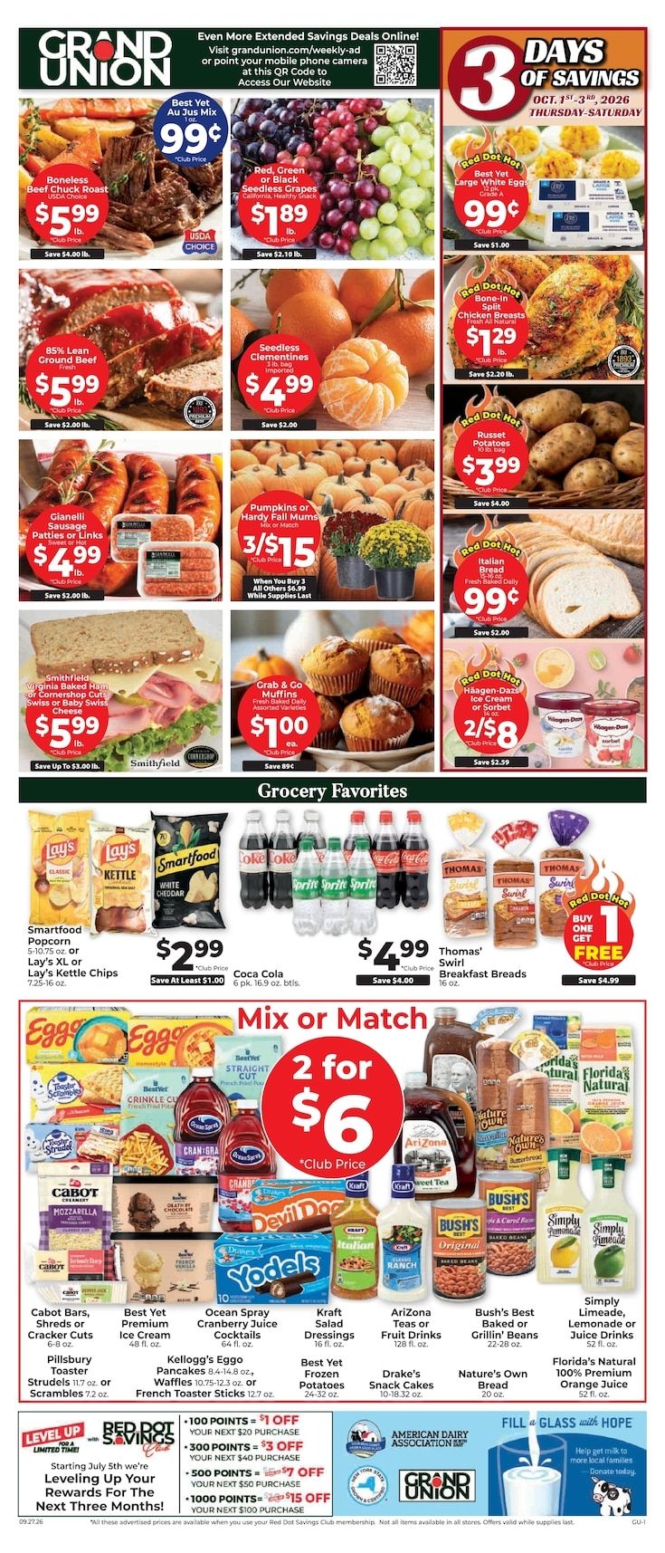 Grand Union (New York) Weekly Ad September 27 - October 3, 2026