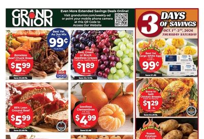Grand Union (New York) Weekly Ad September 27 - October 3, 2026