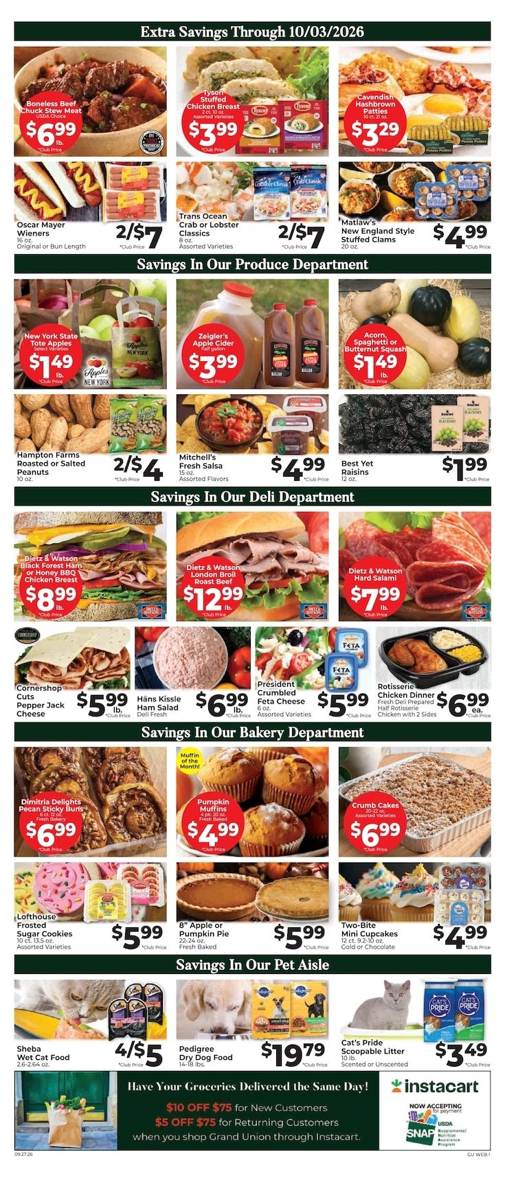 Grand Union (New York) Weekly Ad September 27 - October 3, 2026