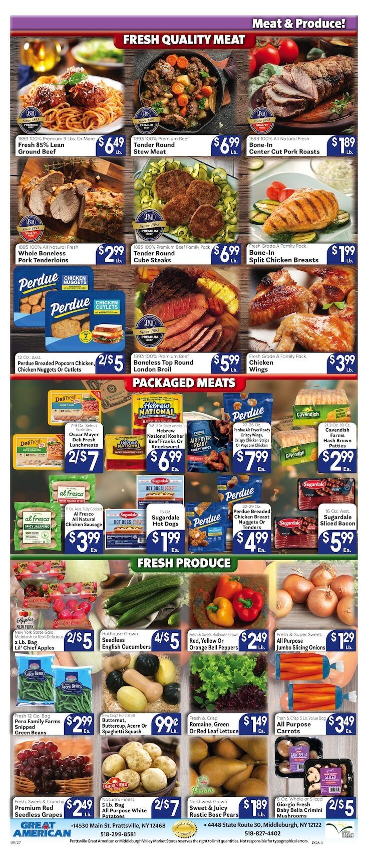 Valley Market and Jim's Great American Weekly Ad September 27 - October 3, 2026