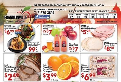Franklinville Food Market Weekly Ad September 27 - October 3, 2026