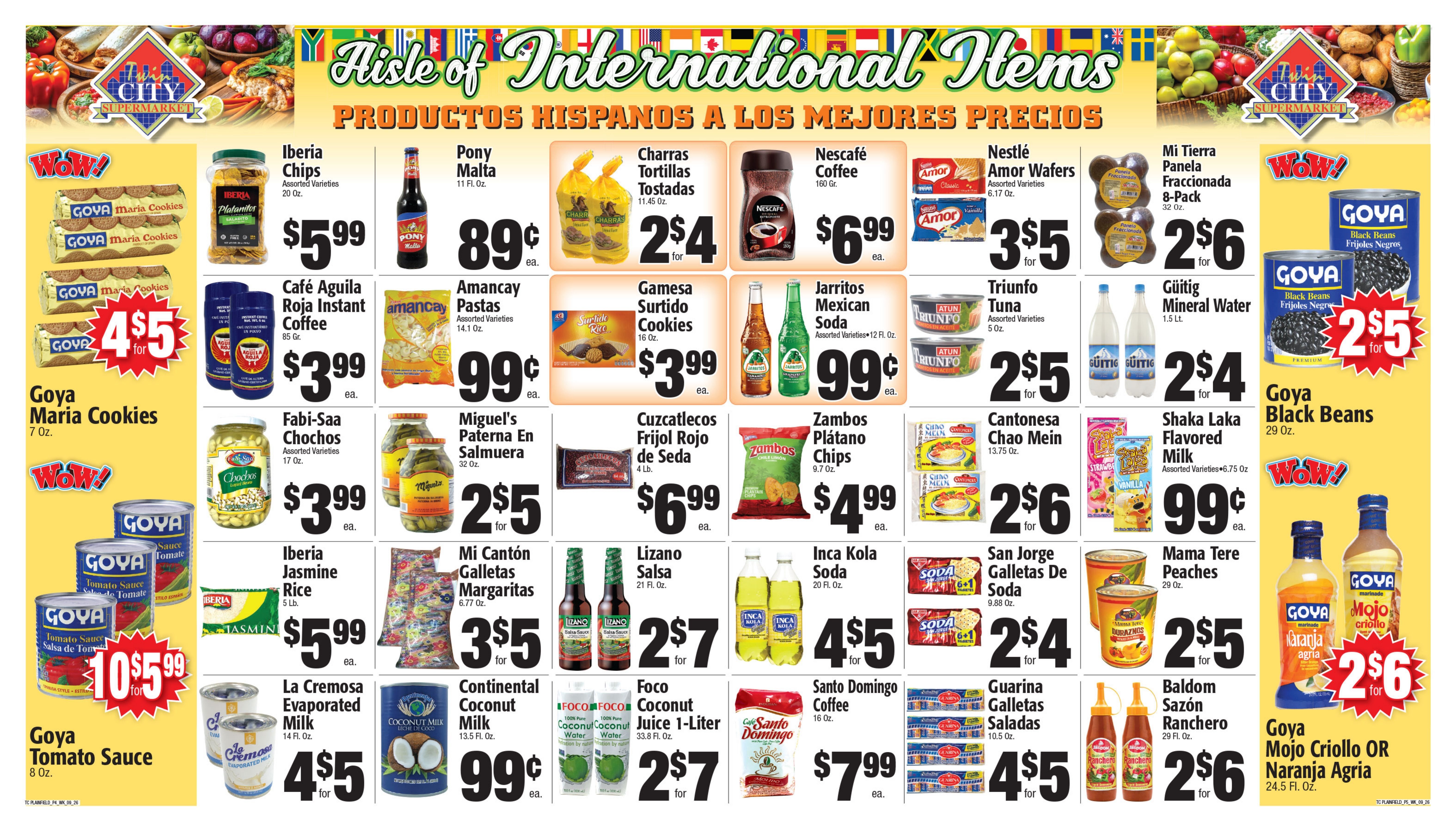 Twin City Supermarket (600 Park Avenue, Plainfield, NJ) Weekly Ad September 27 - October 3, 2026