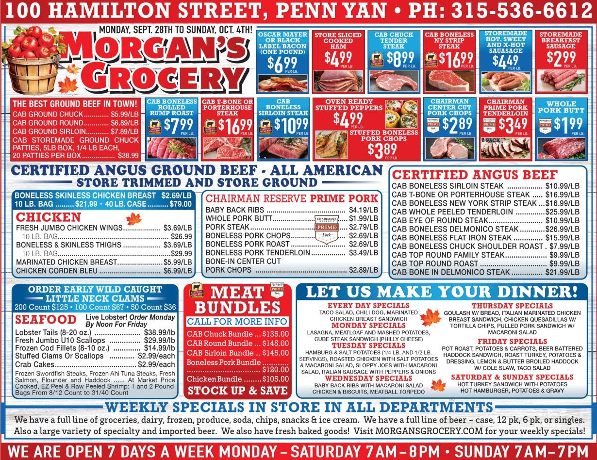 Morgan's Grocery Weekly Ad September 28 - October 4, 2026