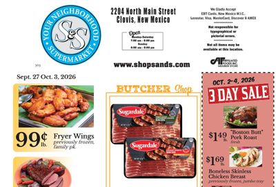 S&S Supermarket Weekly Ad September 27 - October 3, 2026