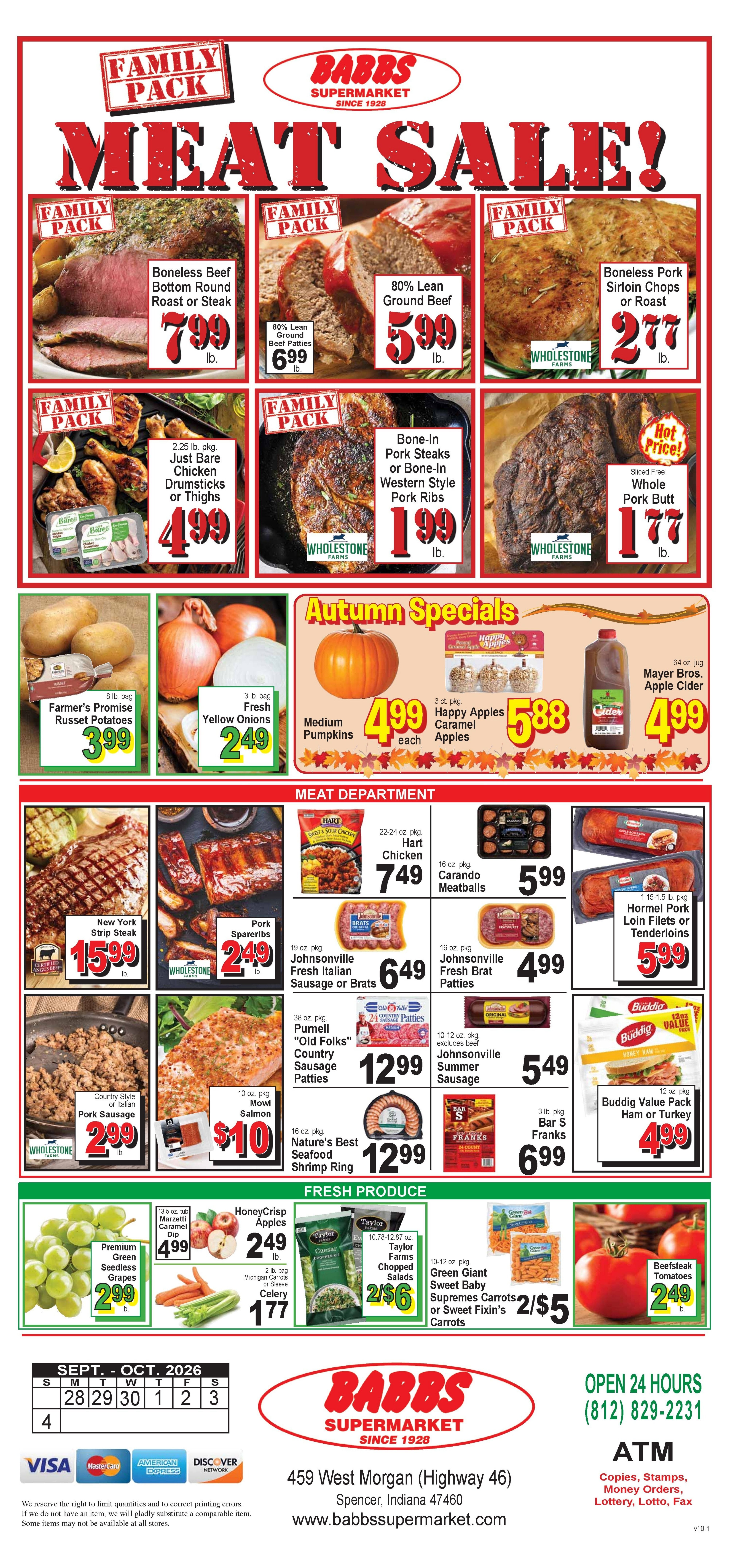 Babbs Supermarket Weekly Ad September 28 - October 4, 2026