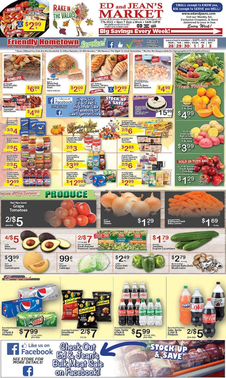Ed and Jean's Market Weekly Ad September 27 - October 3, 2026