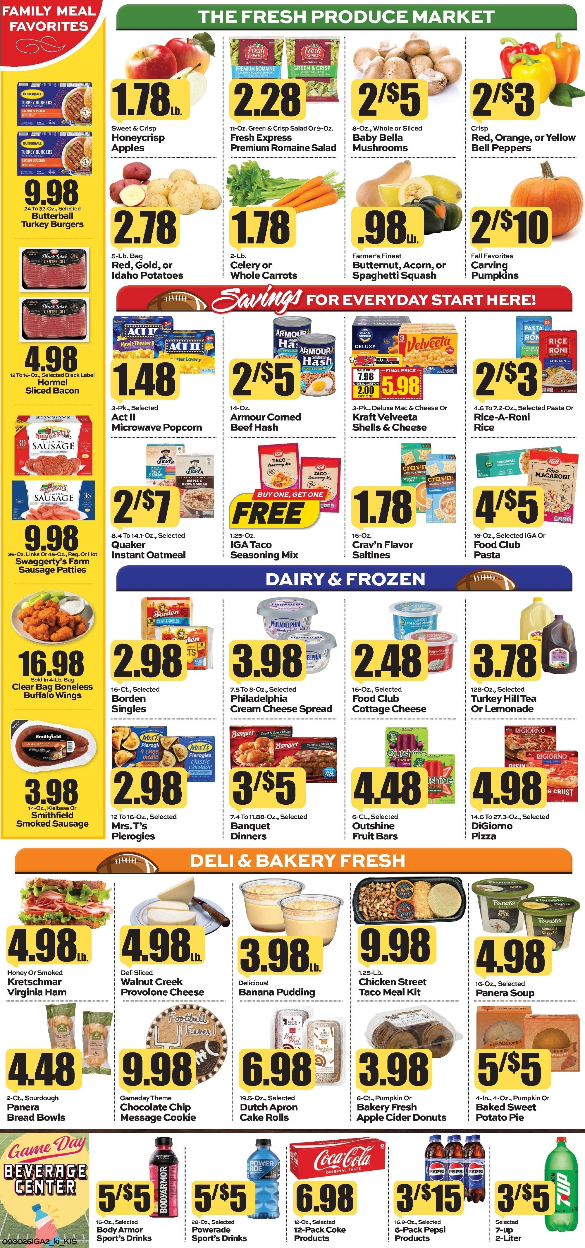 Kishman's IGA Weekly Ad September 28 - October 4, 2026