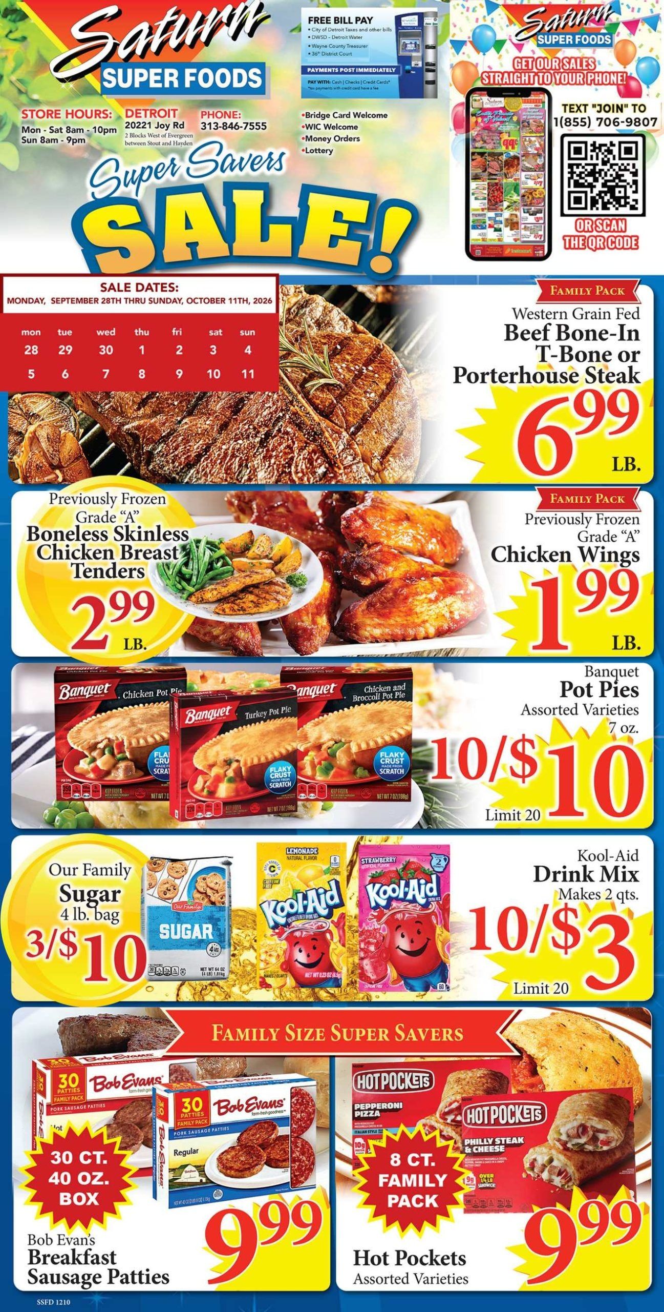 Saturn Super Foods Weekly Ad September 28 - October 11, 2026