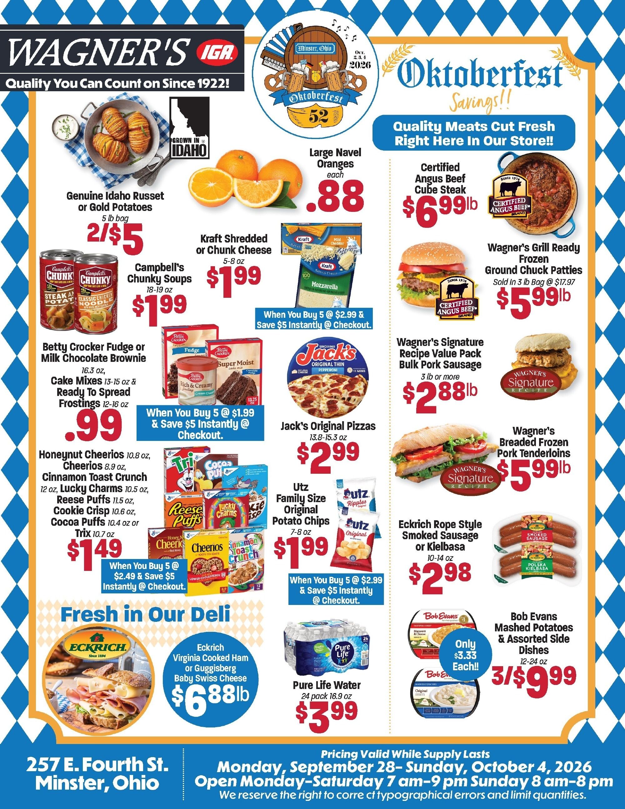 Wagner's IGA Weekly Ad September 28 - October 4, 2026