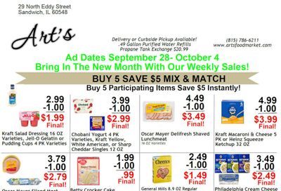 Art's Food Market Weekly Ad September 28 - October 4, 2026