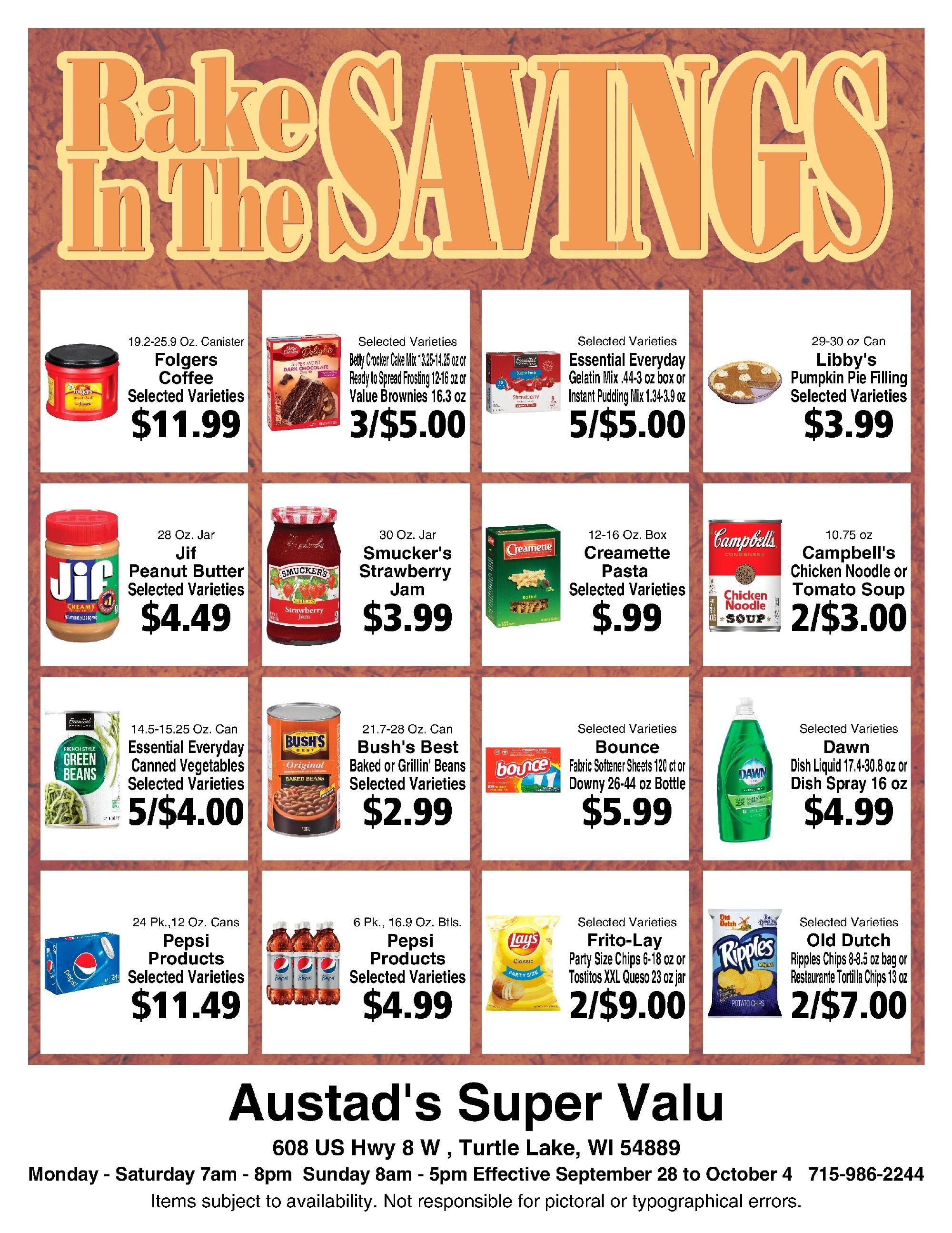 Austad's Supervalu Weekly Ad September 28 - October 4, 2026